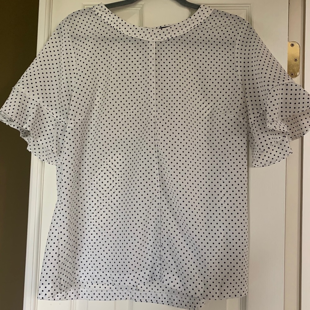 Loft ruffled short sleeve blouse